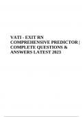 VATI EXIT RN COMPREHENSIVE PREDICTOR QUESTIONS and ANSWERS LATEST 2023 Graded A+