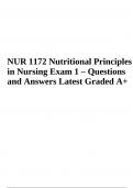 NUR 1172 Nutritional Principles in Nursing Final Exam 1 (Questions and Answers Latest Graded A+)