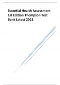 Essential Health Assessment  1st Edition Thompson Test  Bank Latest 2023