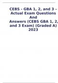 CEBS - GBA 1, 2, and 3 – Actual Exam Questionsand Answers (CEBS GBA 1, 2, and 3 Exam) (Graded A