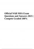  NAB NHA Official Exam Final Questions and Answers 2023 (Compete Graded 100%)