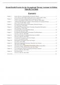 Complete Test Bank Mental Health Practice for the Occupational Therapy Assistant 1st Edition Manville  Questions & Answers with rationales