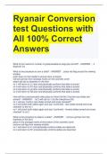 Ryanair Conversion test Questions with All 100% Correct Answers