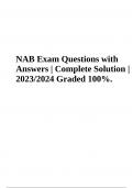 NAB Exam Test Practice Questions with Answers Complete Solution 2023 (Graded 100%)