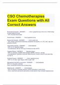 CSO Chemotherapies Exam Questions with All Correct Answers 