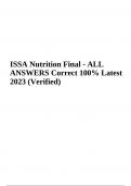 ISSA Nutrition Final Exam Questions and Answers | ISSA Nutrition Final Exam Practice Questions with Answers 2024 & ISSA Sports Nutrition Final Exam 2024-2025 (Already Graded A+)