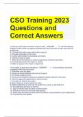 CSO Training 2023 Questions and Correct Answers 