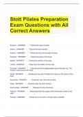 Stott Pilates Preparation Exam Questions with All Correct Answers 