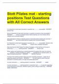 Stott Pilates mat - starting positions Test Questions with All Correct Answers