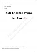 ABO-Rh Blood Typing  Lab Report