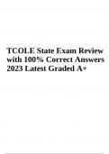 TCOLE State Final Exam Review Questions with Answers 2023 (Latest Already Graded A+)