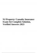 NJ Property Casualty Insurance Exam Practice Questions with Answers 2024 & Nj Property and Casualty Insurance Exam Practice Questions with Complete Solutions Latest Answers 2024-2025 (Already Graded A+)