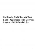 Minnesota DMV Permit Test Questions and Answers, Latest Update 2024 | NJ DMV Permit Test Questions and Answers Latest & California DMV Permit Test Bank | Questions with Answers 2024/2025 (Already Graded A+)