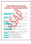 Texas Principles 1 Exam Practice Questions - Champions School of Real Estate 2023