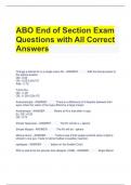 ABO End of Section Exam Questions with All Correct Answers