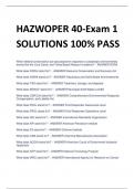 HAZWOPER 40-Exam 1 SOLUTIONS 100% PASS