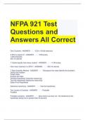 NFPA 921 Test Questions and Answers All Correct 