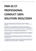 PMK-EE E7  PROFESSIONAL  CONDUCT 100%  SOLUTION 2023//2024