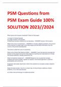 PSM Questions from  PSM Exam Guide 100%  SOLUTION 2023//2024