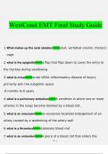 WestCoast EMT Final Study Guide. questions verified with 100% correct answers