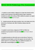 WGU Pathology Pre-Assessment. questions verified with 100% correct answers