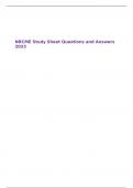 NRCME Study Sheet Questions and Answers 2023