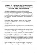 Chapter 30: Fundamentals of Nursing- Health, Promotion, for the Infant, Child, and Adolescent Questions With Complete Solutions