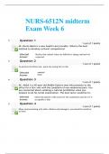  NURS 6512 Midterm Exam / NURS6512 Midterm Exam / NURS 6512N Midterm Exam / NURS-6512N Midterm Exam