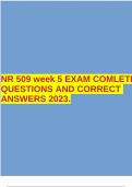 NR 509 week 5 EXAM COMLETEQUESTIONS AND CORRECT ANSWERS 2023.