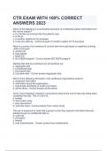 CTR EXAM WITH 100% CORRECT ANSWERS 2023, CTR Exam Prep (LT practice exam) Already Passed & CTR Exam 2023 Questions with 100% Correct Answers.