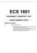 ECS 1601 ASSIGNMENT 3 SEMESTER 1 2023 UNIQUE NUMBER: 657947