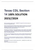 Texas CDL Section  14 100% SOLUTION  2023//2024