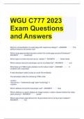 WGU C777 2023 Exam Questions and Answers 