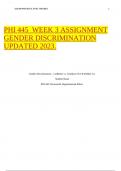 PHI 445 WEEK 3 ASSIGNMENT GENDER DISCRIMINATION UPDATED 2023.