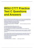 WGU C777 Practice Test C Questions and Answers