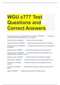 WGU c777 Test Questions and Correct Answers 