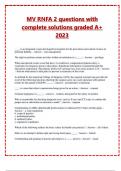 MV RNFA 2 questions with complete solutions graded A+ 2023