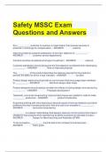 Safety MSSC Exam Questions and Answers 