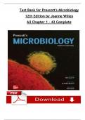 Test Bank for Prescott's Microbiology 12th Edition by Joanne Willey, All Chapters 1 - 42 Complete, Verified Latest Edition