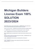 Michigan Builders  License Exam 100%  SOLUTION  2023//2024