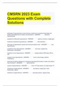 CMSRN 2023 Exam Questions with Complete Solutions 