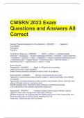 CMSRN 2023 Exam Questions and Answers All Correct 