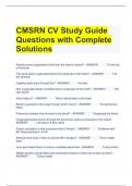 CMSRN CV Study Guide Questions with Complete Solutions 