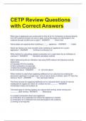 CETP Review Questions with Correct Answers 