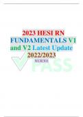 2023 HESI RN FUNDAMENTALS: REAL HESI RN EXIT EXAM VERSIONS 1 & 2 2023 QUESTIONS AND CORRECT ANSWERS UPDATED 2023