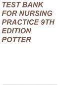 Test Bank For Essentials for Nursing Practice, 9th Edition by Patricia A. Potter, Perry, Stockert, and Hall