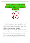 ISSA Final Exam 2023 Practice Questions and Answers 