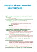 NURS 5344 Advance Pharmacology    STUDY GUIDE QUIZ 1