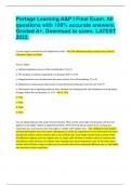 Portage Learning A&P I Final Exam. All questions with 100% accurate answers. Graded A+. Download to score. LATEST 2022.