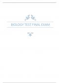 BIOLOGY TEST FINAL EXAM